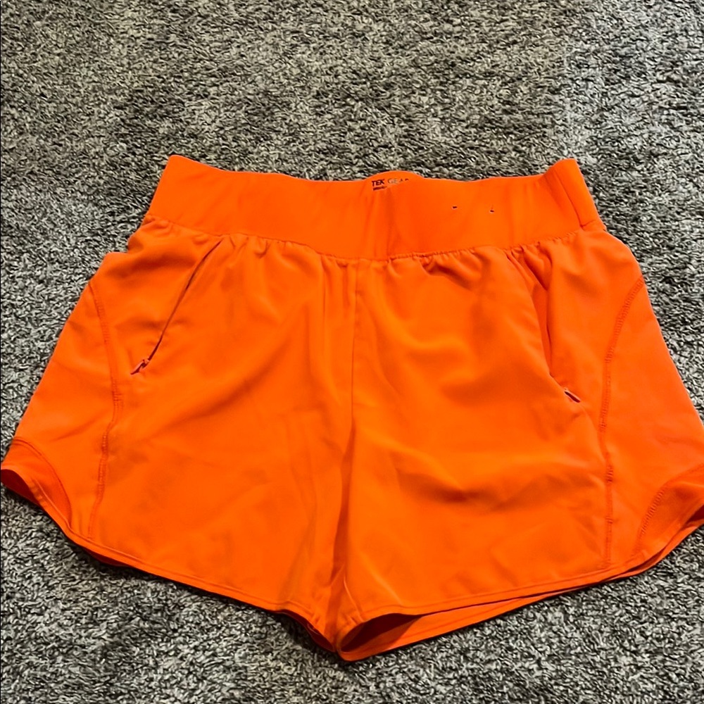 Vibrant Orange and Green Athletic Shorts